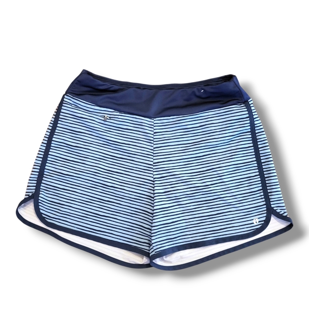 Hang Ten‎ Swim Shorts Women’s Size Small Navy/Blue Stripes UV Protection UPF 50+